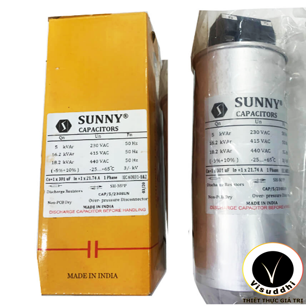 Tụ Bù Khô SUNNY 1P 10KVAR 230V ( CAP/05/230SUN )